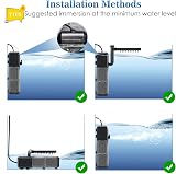 AQQA Internal Aquarium Filter 800L/h 9W Aeration Rainfall Up to 250L view 6