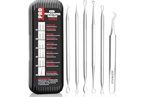 Cbiumpro 6 Pack Blackhead Remover Tools, Pimple Popper Tool Kit, Professional Blackhead Extractor for Zit, Acne, Whitehead, C