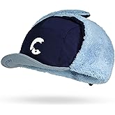 CLAPE Winter Baseball Cap with Ear Flaps, Water-Repellent Short Brim Plaid Fleece Lined Winter Hat for Cold Weather