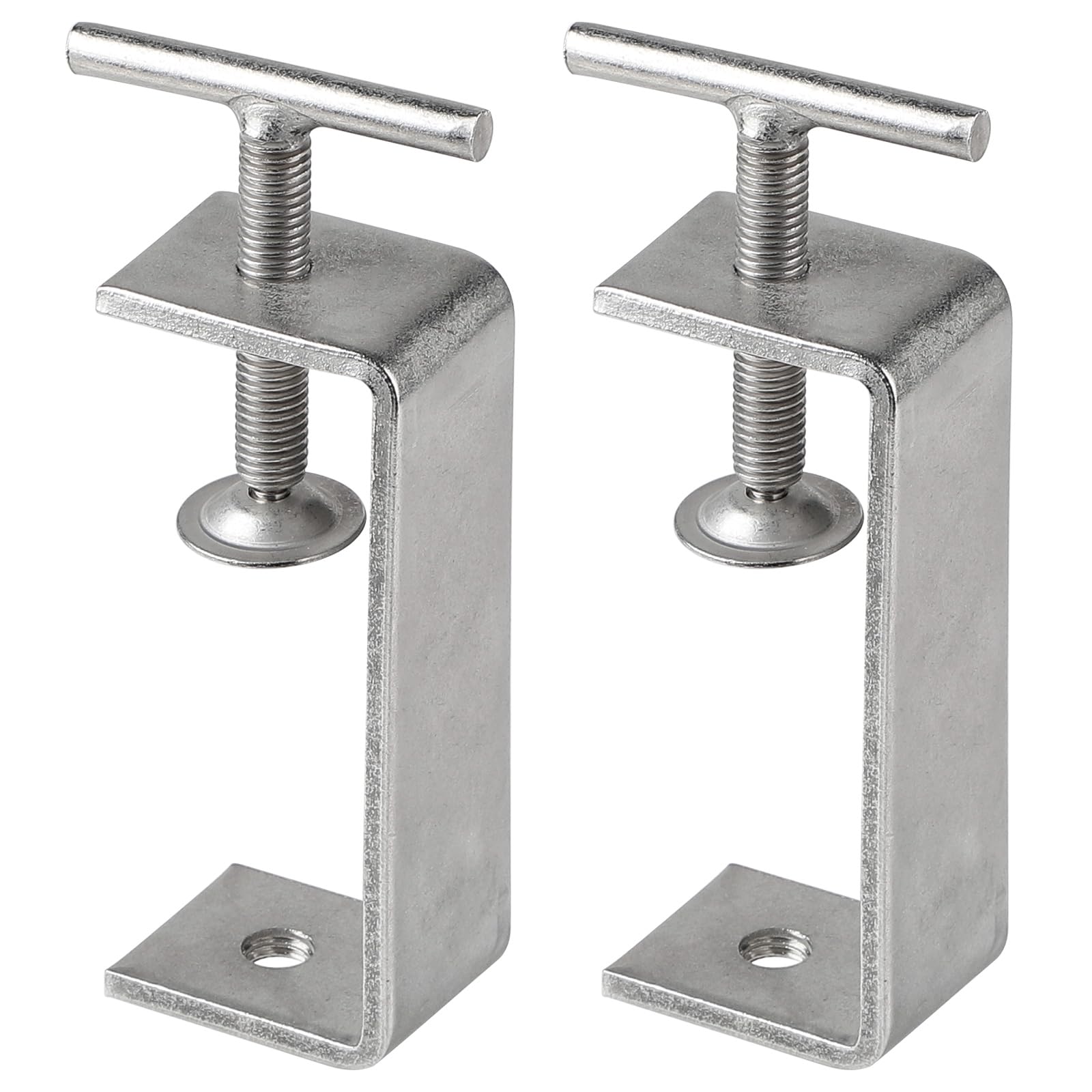 EXLECO Set of 2 53-93 mm C Clamp Stainless Steel C Clamps Screw Clamp Adjustable Jaw Openings Carrier Clamp Fixing Pliers Table Clamp Carrier Clamp Mounting Clamp for Woodwork Welding Carpentry