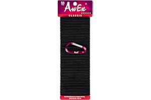 AwEx Strong Black Hair Ties,50 PCS,4 mm Regular Loop Hair Bands,No Metal Hair Elastics,No Pull Ponytail Holder