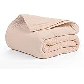 Salt Earth 100% Cotton Muslin Blanket, Gauze Blanket 80"X90" Queen, 4 Layered for Couch, Bed, Living Room,Lightweight & All Seasons Blankets & Throws, Easy to wash,Nature & Skin Friendly (Parchment)