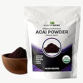 Mayan's Secret - Organic Acai Powder Freeze-Dried - 4oz (114g) | Perfect for Smoothies, Bowls, Desserts & Beverages Superfood Antioxidant, Non-GMO, Vegan, Raw, USDA Organic Omega Fats