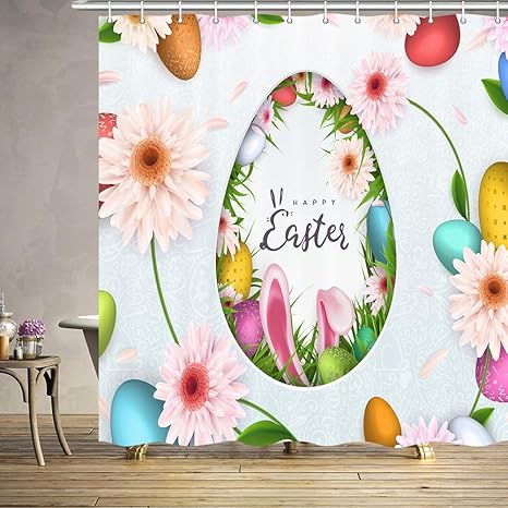 Amazon Com Jawo Easter Shower Curtain For Bathroom Easter Egg