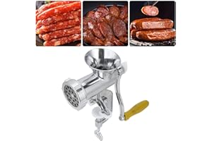 Meat Grinder,Sausage Stuffer Aluminum Alloy Manual Meat Mincer Pepper Household Spice Grinding Machine Kitchen Tool with Hand