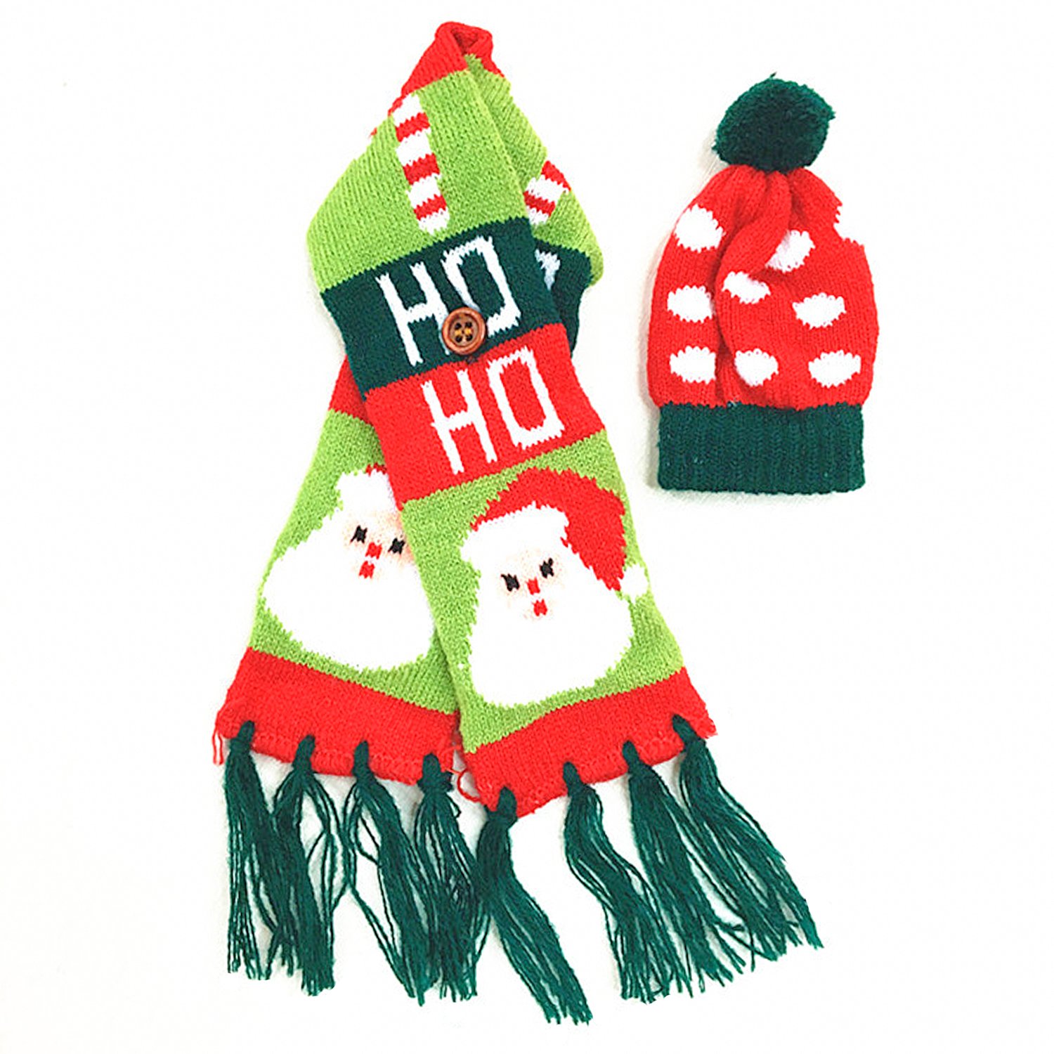 Christmas Wine Bottle Cover, Christmas Scarf Wine Bottle Ugly Sweater Covers with Beanie for Xmas Decoration Party by DomeXmas