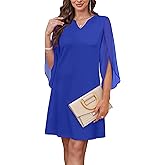 RUMIA Cocktail Dresses for Women Chiffon Sleeve Wedding Guest Dress (XS-3XL)