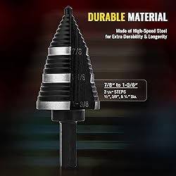 ZELCAN 1PC M2 Step Drill Bit, Faster Drilling Step