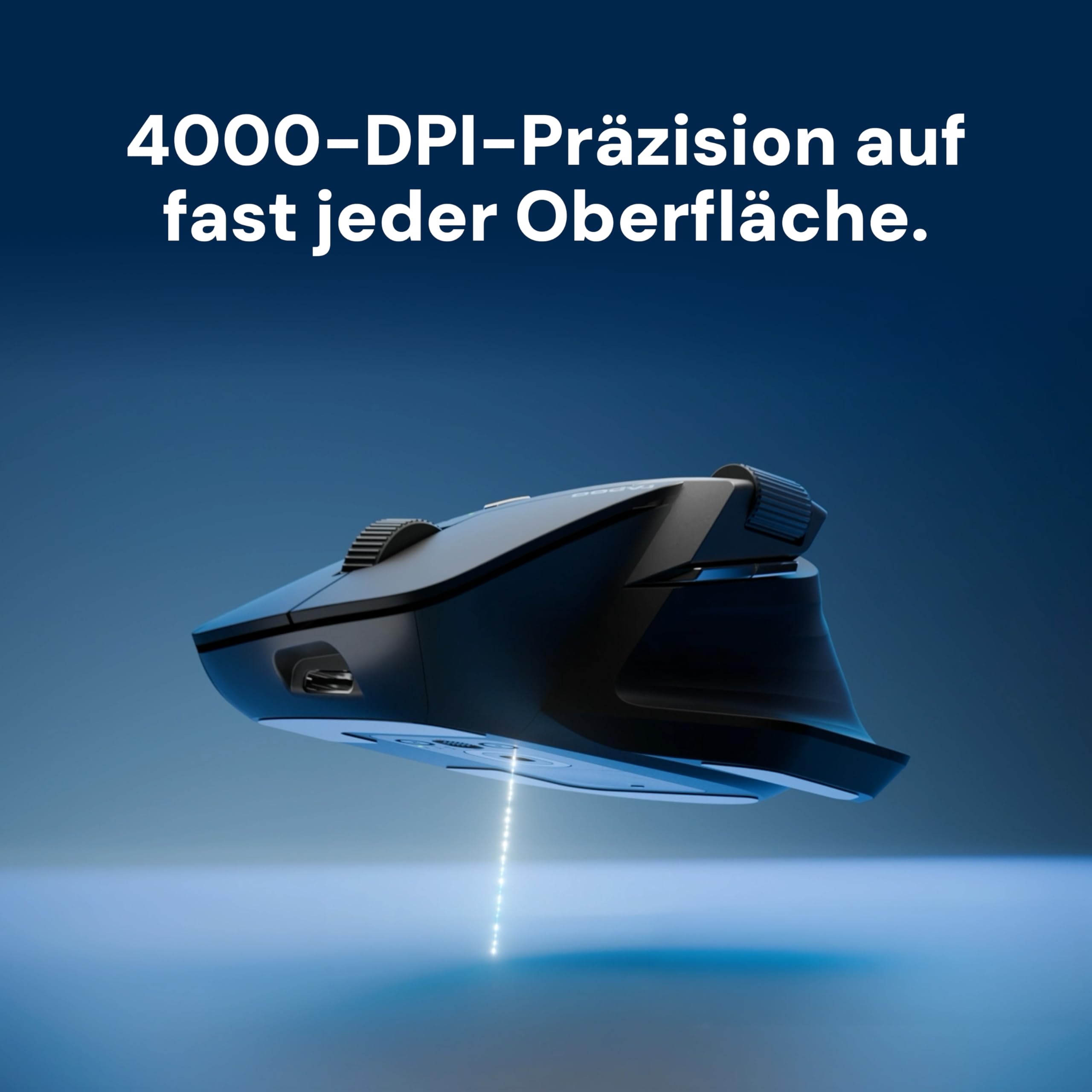 Rapoo MT760L wireless Mouse silent - USB Wireless 2.4G und Bluetooth Maus kabellos, bis 4000 DPI, leiser klick, Multi Device, Daumenscrollrad, Akku, für PC, Mac, grau-schwarz 8