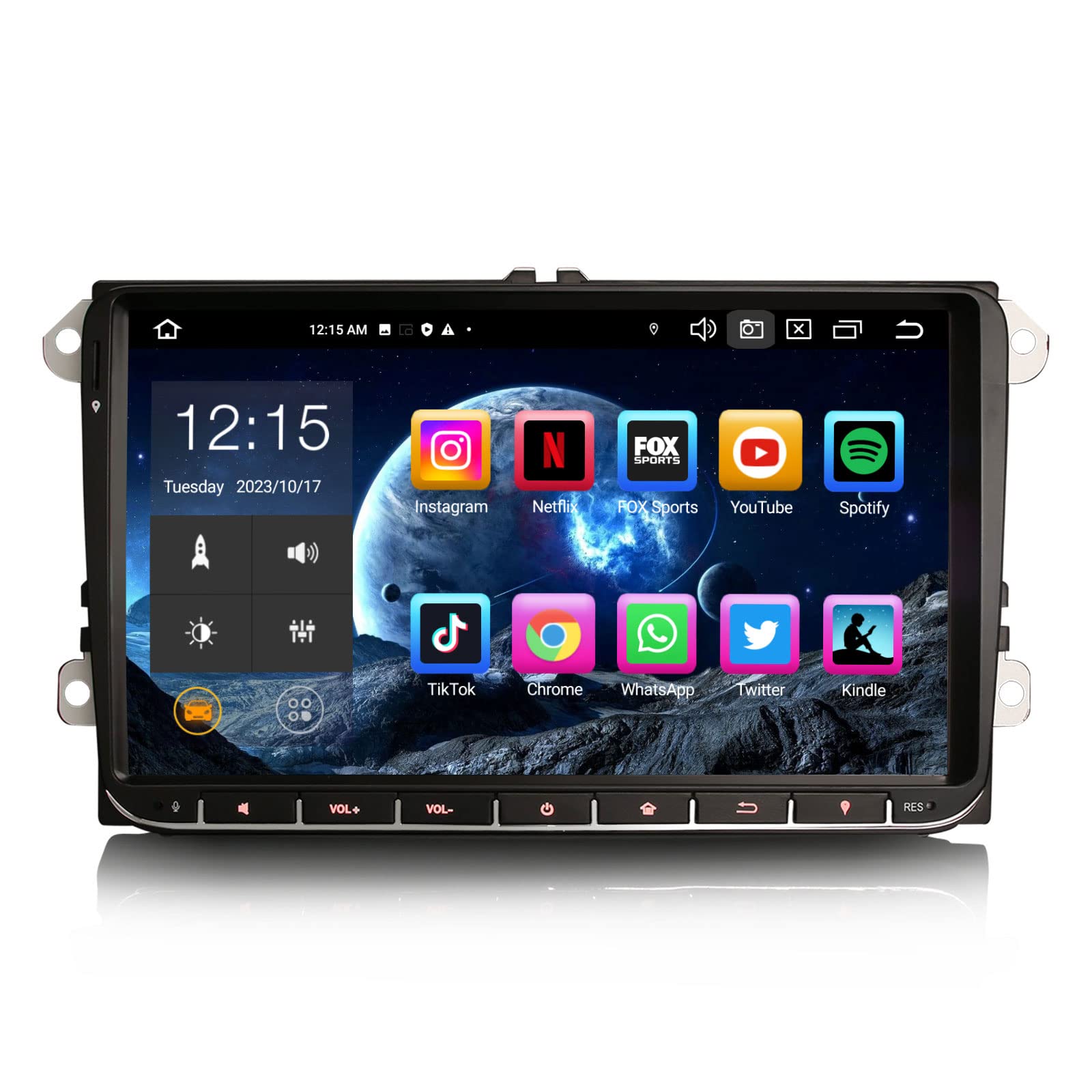 Erisin 9" 8-Core 4GB+64GB Android 12.0 Car Stereo Bluetooth Sat Nav For VW Tiguan Polo EOS Passat Golf MK 5/6 Touran Seat Skoda Wireless CarPlay Android Auto DAB+ OPS DSP WIFI GPS OBD2 DVR USB