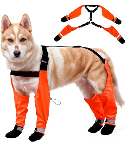 Dog Boots - Suspender Boots For Dogs, Non-Slip Dog Shoes, Dog Paw Protector With Adjustable Auxiliary Strap, Pet Paw Protection For Small Medium Dogs