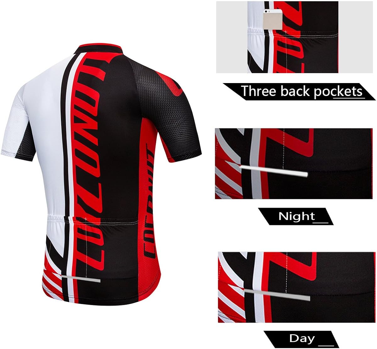 Men's Cycling Jersey Short Sleeve Full Zip Bike Clothing Set Quick-Dry Bib Shorts with 3D Gel Padded: Clothing