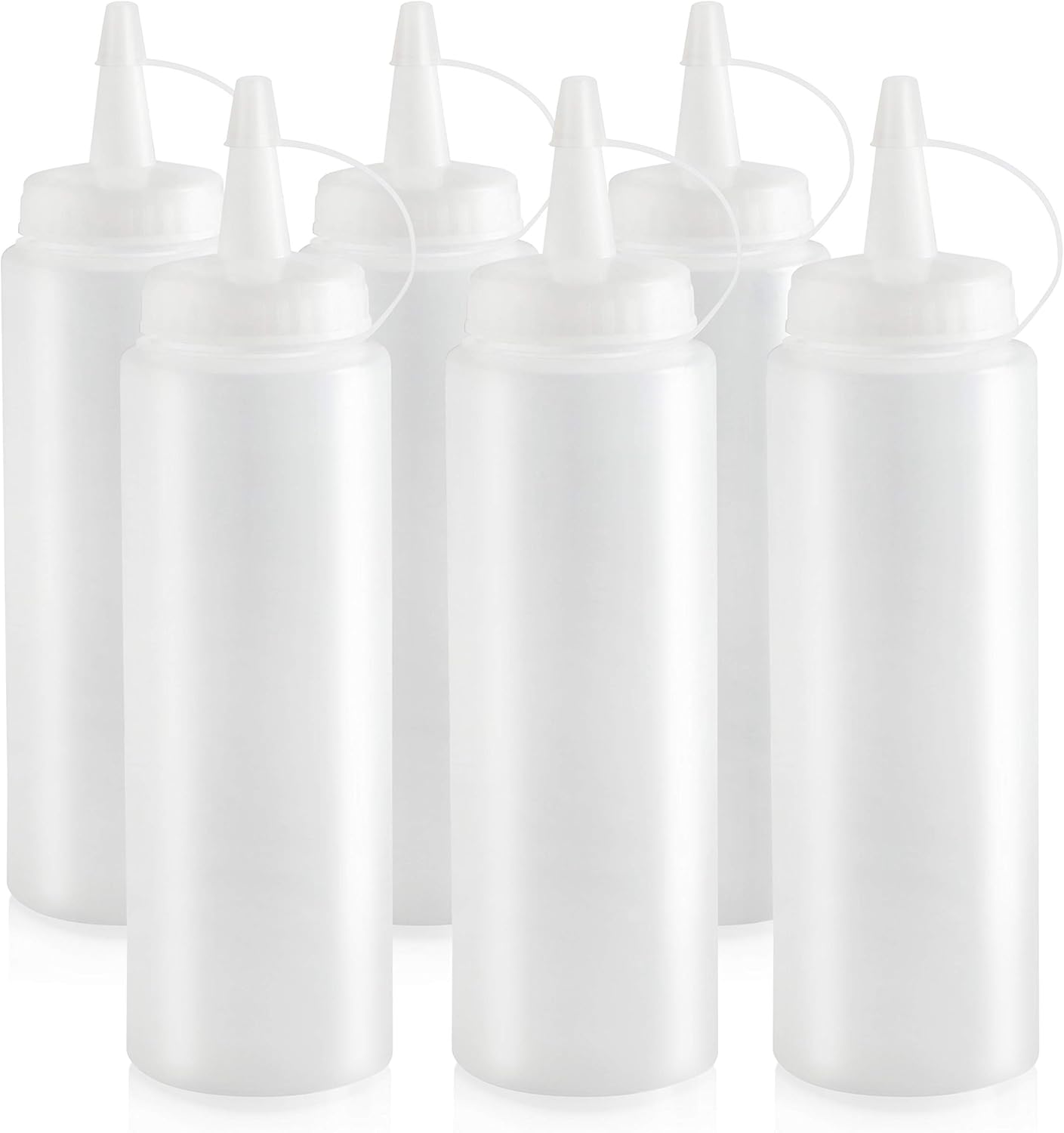 New Star Foodservice 26115 Squeeze Bottles, Plastic, 8 oz, Clear, Pack of 6: Food Dispensers: Kitchen & Dining