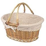 Large Multipurpose Wicker Basket with Handle, 14.2
