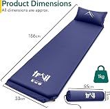 Trail Outdoor Leisure Self-Inflating Camping Mat with Pillow Blue 186x53x2.5cm view 7