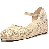 Coutgo Women's Platform Wedge Espadrilles Sandals