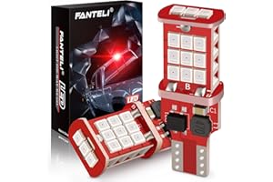 FANTELI 912 921 LED Bulb Red, Third Brake Center High Mount Stop Light, Canbus Error Free T15 906 904 W16W LED Bulb Red 3rd Brake Tail Lights For Cars/Truck, 300% Brighter Non-Polarity, Pack of 2