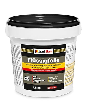 1.5 kg Flüssigfolie, Dichtfolie, Bad, Dusche, Küche, Abdichtung Abdichtfolie, Duschelement, Streichfolie Abdichtmasse, Duscha
