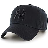 47 MLB Black/Black Clean Up Adjustable Hat Cap, Adult One Size (New York Yankees)