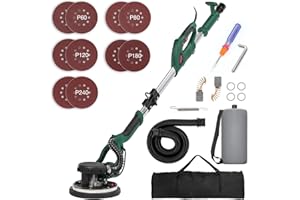Drywall Sander, 850W Electric Sander with 12 Pcs Sanding Discs, 6 Variable Speed 800-1750 RPM Wall Sander with Extendable Han