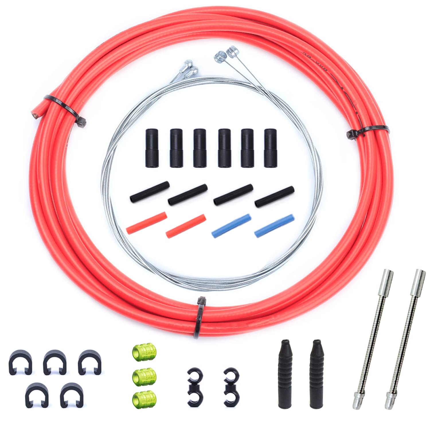 Bicycle Brake Cable Set of 2 Universal Cable Housing Kit Replacement for Mountain and Road Bike (Red)