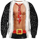 RAISEVERN Ugly Christmas Sweatshirts for Men Women Funny Pullover Sweaters for Xmas Holiday