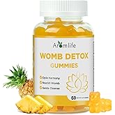 Aromlife Womb Detox Gummies for Women to Warm Uterus, Natural Fibroid Fertility Gummies for Menstrual Uterus Detox & Cleanse, 60 Count Pineapple Flavor Feminine Balance Sugar-Free Gluten-Free Vegan