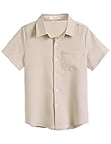 COOFANDY Big Boys Light Blue Button Down Shirt Kids