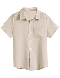COOFANDY Big Boys Light Blue Button Down Shirt Kids