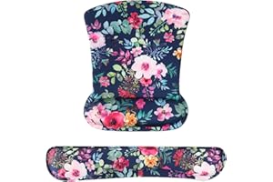 iCasso Keyboard Wrist Rest and Mouse Wrist Rest Pad, Made of Memory Foam, Ergonomic Support, Easy Typing and Relieve Wrist Pain, Perfect for Gaming, Computer, Office, Laptop - Blossom