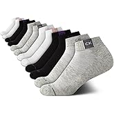 Calvin Klein Womens Quarter Socks - 12 Pack Soft Cushioned Athletic Ankle Socks for Women for Running and Workout