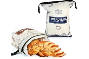 Fidqiog 2 Pcs Reusable Food Grade TPU Bread Bags for Homemade & Sourdough, Fresh-Keeping Storage Pouches for Loafs, Baguette,