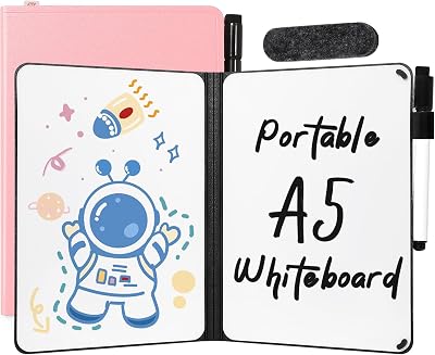 AGM A5 Mini Whiteboard Pink Double Sided Portable Dry Erase Board with Pen