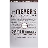 Mrs. Meyer's Clean Day Dryer Sheets, Fabric Softener, Reduces Static, Cruelty Free Formula Infused with Essential Oils, Laven