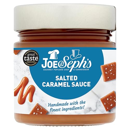 Joe & Seph's Salted Caramel Dessert Sauce (1x230g) Caramel Drizzle, Ice Cream Sauce, Caramel Sauce for Coffee, Vegetarian, Home Baking, Cakes