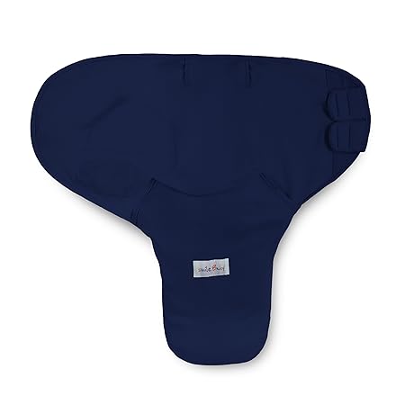 Original smileBaby Pucksack für Babys und Neugeborene Strampelsack in Dunkelblau Schwarz L verstellbarer Klettverschluss