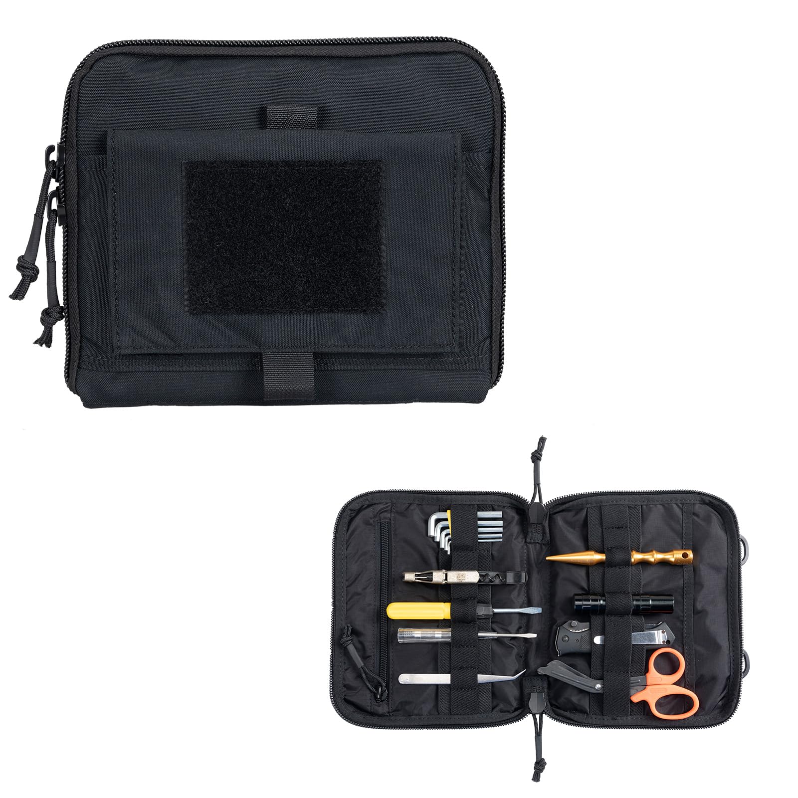 EXCELLENT ELITE SPANKER Tactical Molle Admin Pouch EDC EMT Utility Tool Bag Military Waist Organizer Pouches (BLK)