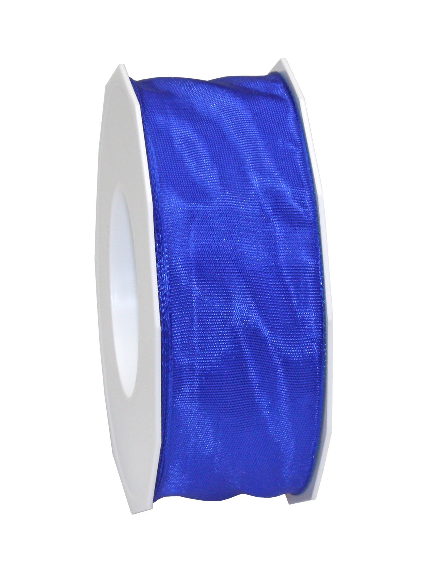 PRÄSENT - Lyon Wired Taffeta Ribbon Blue 40 mm width, 25 m length