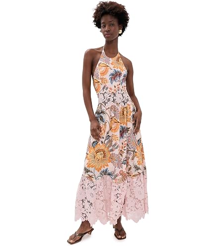 FARM Rio Women's One Shoulder Midi Dress, Off-White, XS at Amazon Women's Clothing store