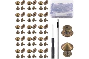 Keadic 202Pcs Bronze Cone Spikes and Studs Set with Installation Tools, Metal Leather Rivets for Shoes Belts Bag Purse Collar