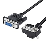 RIIEYOCA 90 Degree VGA Cable, Down Angle VGA Male to VGA Female Cable 1080P Full HD Computer Monitor Cable 0.5M (Down)