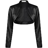 BOLEROSE Formal Long Sleeve Satin Bolero Shrug