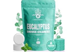 Shower Steamers Aromatherapy Organic Eucalyptus & Mint Essential Oil, 5-Pack Shower Bombs Birthday Gifts for Women Mom Her Da