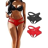 sunshinelady Women's Underwear Sexy Cut Out Bikini Panties Stretch String Hipster Boyshorts Plus Size Cheeky Briefs S-2XL