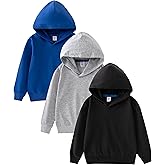 GFQLONG 3 Pack Toddler Lightweight Hoodie Sweatshirt, Kids Boys Girls Sports Long Sleeve Pullover Tops