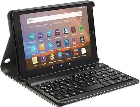 Amazon Com Agptek Keyboard Case For All New Amazon Fire Hd 8 8 Plus 10th Generation Release With Detachable Wireless Bluetooth Keyboard Computers Accessories