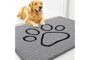MUDGUARD MAT™ Dog Door Mat with Paw Design for Muddy Paws, Super Absorbent Microfiber, Non-Slip Indoor Mat, Quick-Dry Chenill