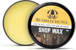 Bumblechutes All-Purpose Shop Wax - All Natural Metal and Wood Wax Finish Paste for Woodworkers, Carnauba Beeswax Wood Polish for Epoxy, Plastic, Metal, Leather, Furniture & Workshop Tools - 8 oz
