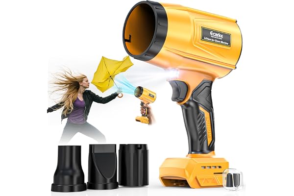800,000 RPM Leaf Blower Compatible with Dewalt 20V: Ecarke Cordless Dust Blower, Electric Turbo Jet Blower Handheld Battery P