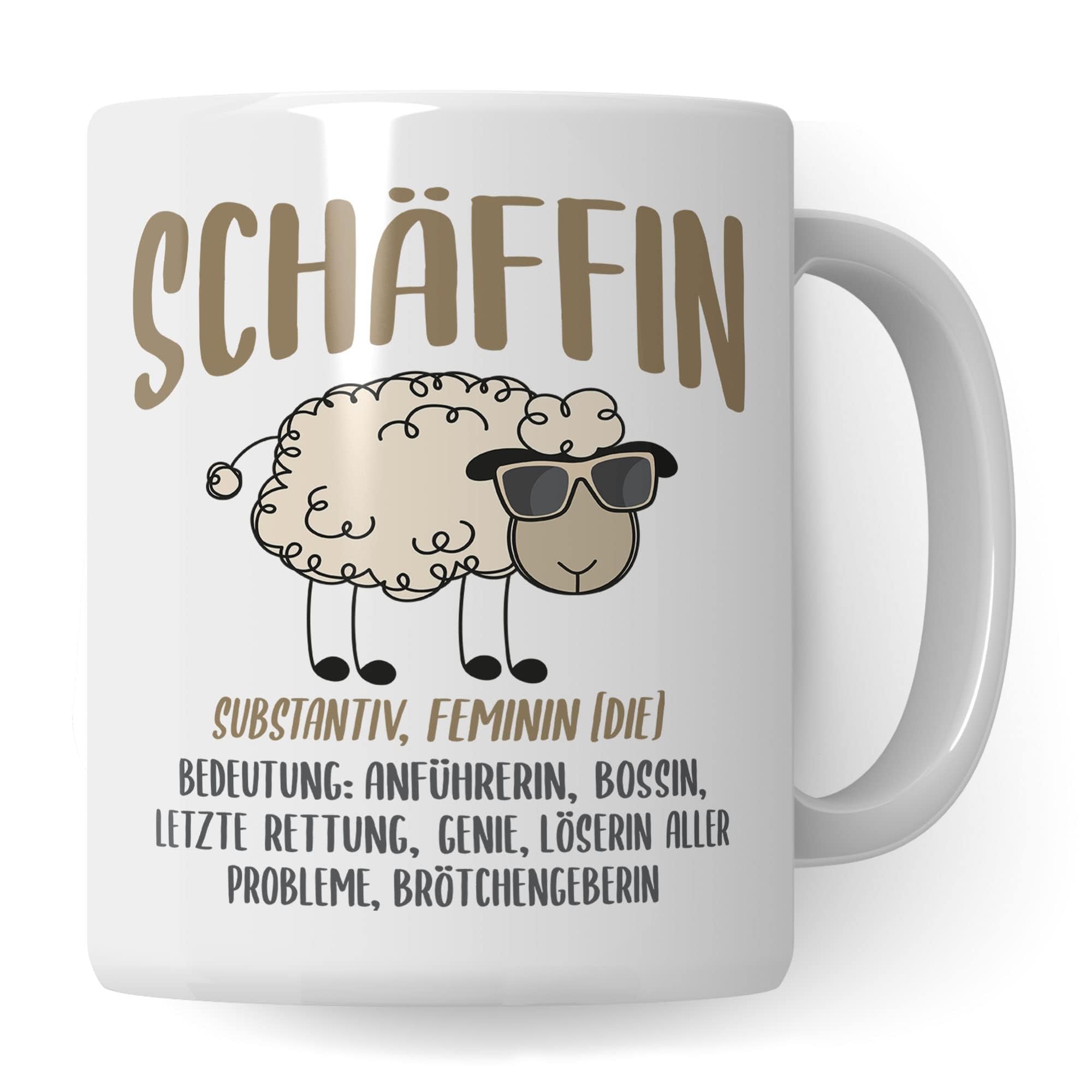 Coffee Mug with German Language: Shepherd, Saying Leadership Coffee Mug Gift Idea, Coffee Mug Promotion, Professional Company Superior Tea Cup Sheep Farewell Thank You Women Mug